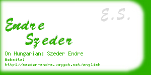 endre szeder business card